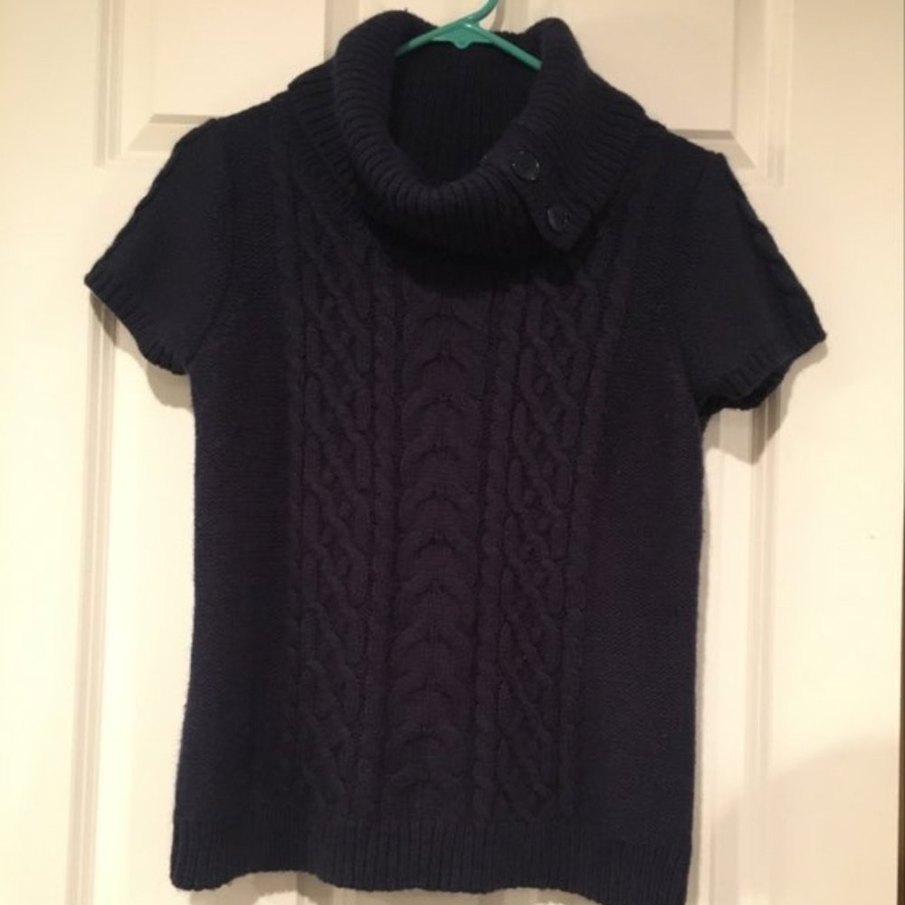 Dark Blue Cowl Neck Sweater